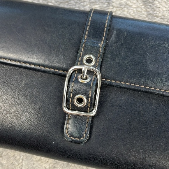 Vintage Coach Black Leather Buckle Wallet Continental - Picture 15 of 15